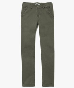 Pantalon garçon chino slim stretch à revers  vue1 - GEMO (JUNIOR) - GEMO