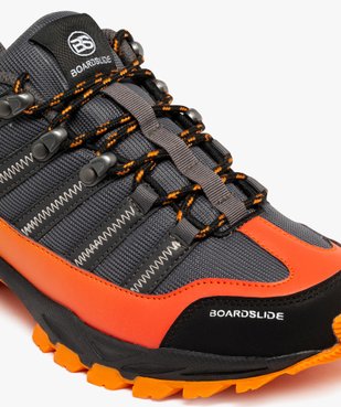 Chaussures de randonnée homme en mesh avec semelle crantée à lacets bicolores  vue6 - BOARD SLIDE - GEMO
