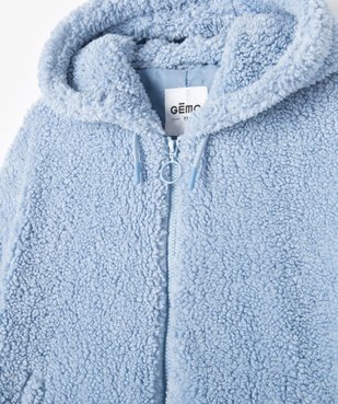 Blouson fille à capuche en Sherpa vue2 - GEMO (JUNIOR) - GEMO