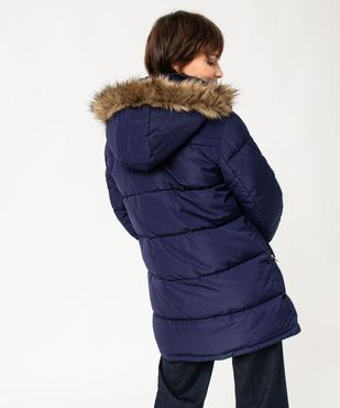 Manteau matelassé à capuche en fourrure imitation femme vue3 - GEMO 4G FEMME - GEMO