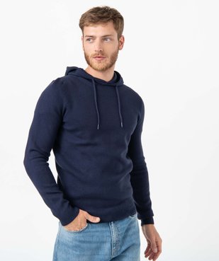 Pull homme à capuche façon sweat vue1 - GEMO (HOMME) - GEMO