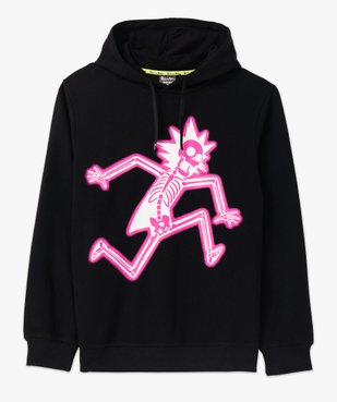 Sweat à capuche imprimé néon homme -  Rick & Morty vue4 - RICK ET MORTY - GEMO