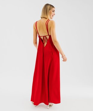 Robe de soirée en satin avec bretelles à nouer femme vue7 - GEMO(FEMME PAP) - GEMO