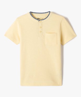 Tee-shirt garçon esprit polo en maille piquée vue2 - GEMO (ENFANT) - GEMO