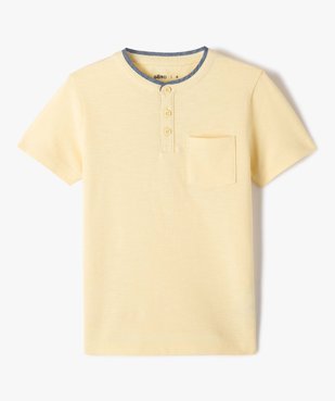 Tee-shirt garçon esprit polo en maille piquée vue2 - GEMO (ENFANT) - GEMO