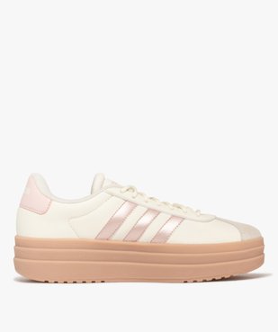 Baskets femme en cuir lisse avec semelle plateforme VL Court bold - Adidas vue3 - ADIDAS - GEMO