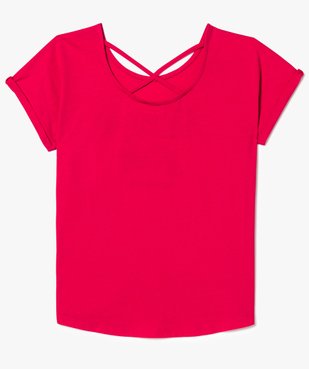 Tee-shirt avec motif pailleté et dos fantaisie vue2 - GEMO (JUNIOR) - GEMO