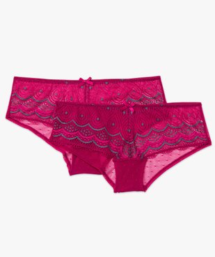 Shorty en dentelle et tulle femme (lot de 2) vue4 - GEMO(HOMWR FEM) - GEMO