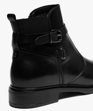 Boots femme à talon plates dessus en cuir brides fantaisie - Taneo vue6 - TANEO - GEMO