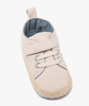 Chaussons de naissance style tennis en toile bébé garçon vue5 - GEMO 4G BEBE - GEMO