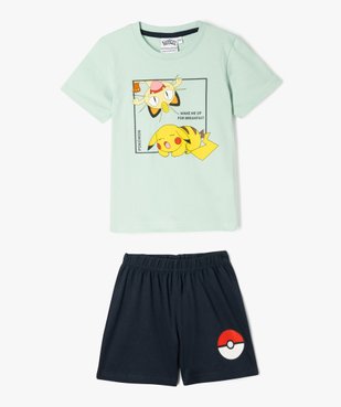 Pyjashort bicolore avec motif Pikachu garçon - Pokemon vue1 - POKEMON - GEMO