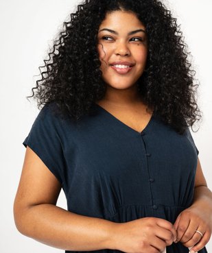 Robe à manches courtes en Lyocell et viscose femme grande taille vue2 - GEMO (G TAILLE) - GEMO