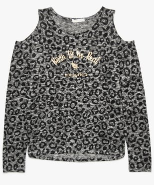 Pull fin fille à motifs avec épaules dénudées vue1 - GEMO (JUNIOR) - GEMO