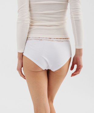 Shorty en coton stretch avec ceinture dentelle femme (lot de 2) vue5 - GEMO 4G FEMME - GEMO