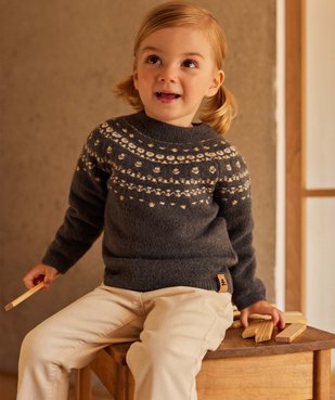 Pull de Noël bébé fille à motifs pailletés - LuluCastagnette vue6 - LULUCASTAGNETTE - GEMO