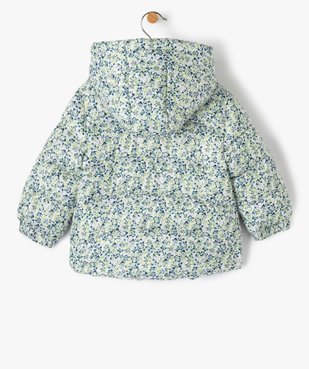 Blouson bébé fille matelassé à motifs fleuris avec doublure chaude vue4 - GEMO 4G BEBE - GEMO