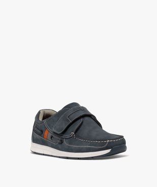 Chaussures bateau homme confort dessus en cuir uni et à scratch vue7 - G'FLEX GEMO FOR GOOD - GEMO