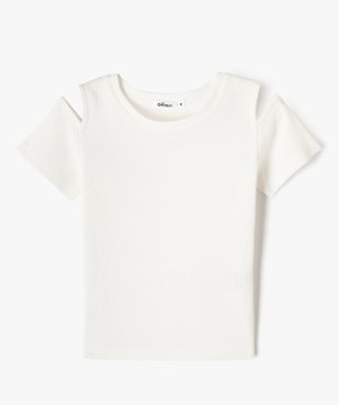 Tee-shirt à manches courtes avec épaules dénudées fille vue1 - GEMO (ENFANT) - GEMO