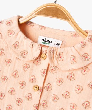 Blouse à manches longues et col Claudine bébé fille vue2 - GEMO 4G BEBE - GEMO