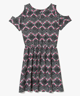 Robe d'été fluide à motifs et épaules dénudées vue2 - GEMO (JUNIOR) - GEMO