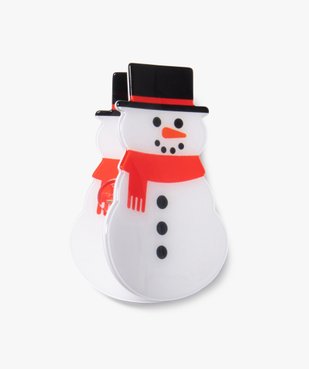 Pince crabe de Noël pour cheveux forme bonhomme de neige vue1 - GEMO (ACCESS) - GEMO