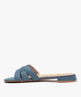 Mules femme à talon plat unies et à paillettes style denim vue3 - GEMO (CASUAL) - GEMO