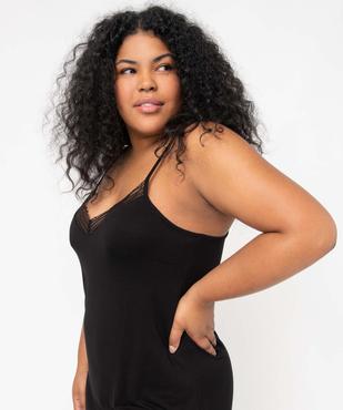 Nuisette femme grande taille à bretelles et col V dentelle vue2 - GEMO 4G FEMME - GEMO