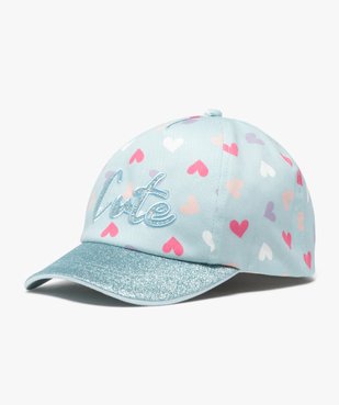 Casquette à paillettes et imprimée cœurs fille  vue1 - GEMO 4G FILLE - GEMO