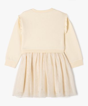 Robe sweat avec jupe en tulle fille vue3 - GEMO (ENFANT) - GEMO