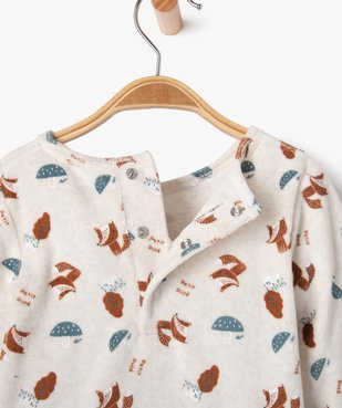 Pyjama 2 pièces en velours avec motifs renards bébé garçon vue3 - GEMO 4G BEBE - GEMO