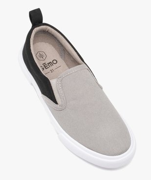 Slip-on garçon en toile bicolore avec col élastiqué vue5 - GEMO (ENFANT) - GEMO