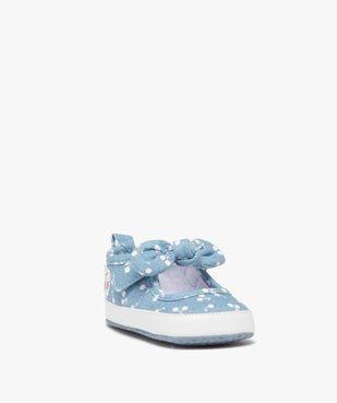 Chaussons de naissance bébé fille babies à scratch avec noeud fantaisie vue2 - GEMO 4G BEBE - GEMO