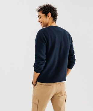 Pull en maille fantaisie en coton homme vue3 - GEMO (HOMME) - GEMO