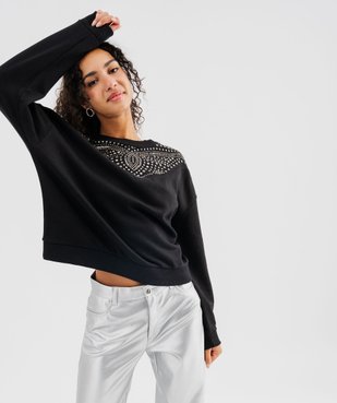 Sweat avec studs sur le buste femme vue1 - GEMO(FEMME PAP) - GEMO