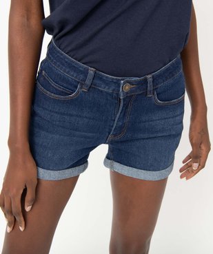 Short femme en jean avec revers cousus vue4 - GEMO 4G FEMME - GEMO