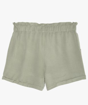 Short fille ample avec ceinture froncée et revers cousus vue3 - GEMO (JUNIOR) - GEMO