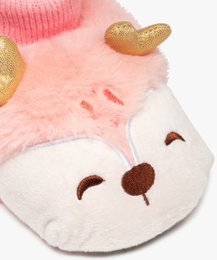 Chaussons fille peluche petit animal à col chaussette vue6 - GEMO (ENFANT) - GEMO