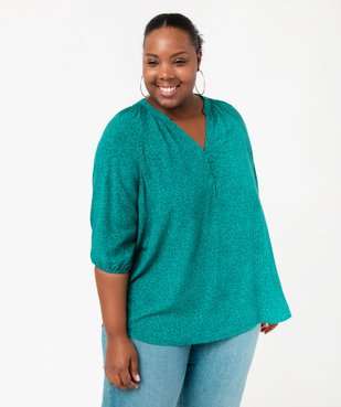 Blouse imprimée à manches 3/4 femme grande taille vue1 - GEMO 4G GT - GEMO