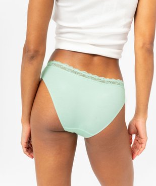 Culotte en coton stretch avec ceinture dentelle femme (lot de 2) vue2 - GEMO 4G FEMME - GEMO