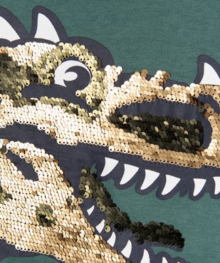 Tee-shirt à manches longues avec motif dinosaures et sequins réversibles garçon vue3 - GEMO (ENFANT) - GEMO