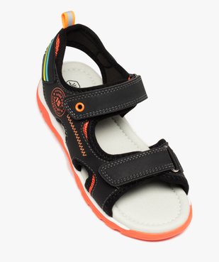 Sandales garçon avec double scratch et à détails fluo vue5 - GEMO (ENFANT) - GEMO