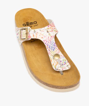 Mules femme à bride entre-doigts ajustable à motifs vue5 - GEMO 4G FEMME - GEMO