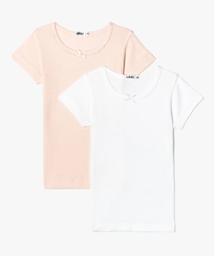 Tee-shirt à manches courtes fille (lot de 2) vue1 - GEMO 4G FILLE - GEMO