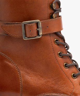 Bottines en cuir à talon large et bout amande femme - Taneo vue6 - TANEO - GEMO