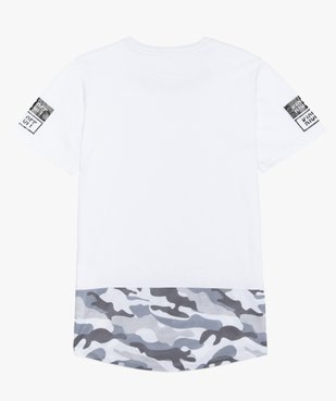 Tee-shirt garçon imprimé arrondi dans le bas avec motif camouflage vue2 - GEMO (JUNIOR) - GEMO