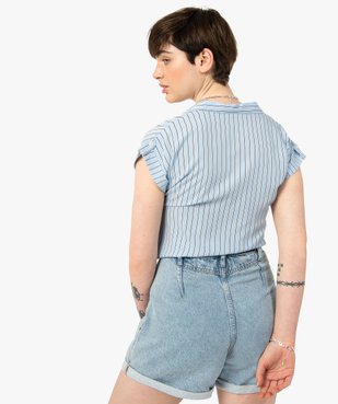 Chemise femme à manches courtes avec patte sur l'épaule vue3 - GEMO(FEMME PAP) - GEMO