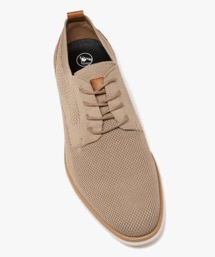 Derbies homme unies en mesh avec col stretch et semelle bicolore vue5 - GEMO(URBAIN) - GEMO