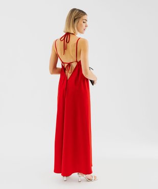 Robe de soirée en satin avec bretelles à nouer femme vue3 - GEMO(FEMME PAP) - GEMO