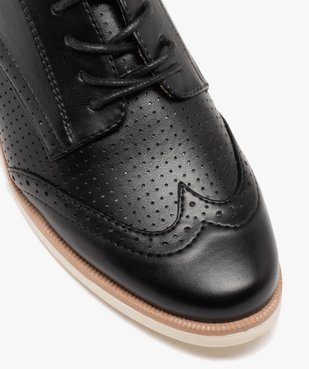 Derbies femme unis à bout fleuri et semelle contrastante vue6 - GEMO 4G FEMME - GEMO