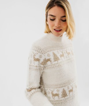 Pull de Noël avec motifs scintillants femme vue2 - GEMO(FEMME PAP) - GEMO